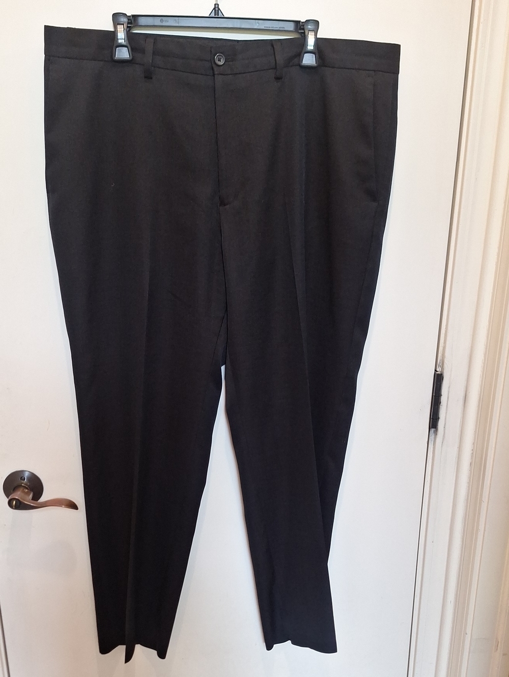 Haggar Men's Black Dress Pants - Flat Front